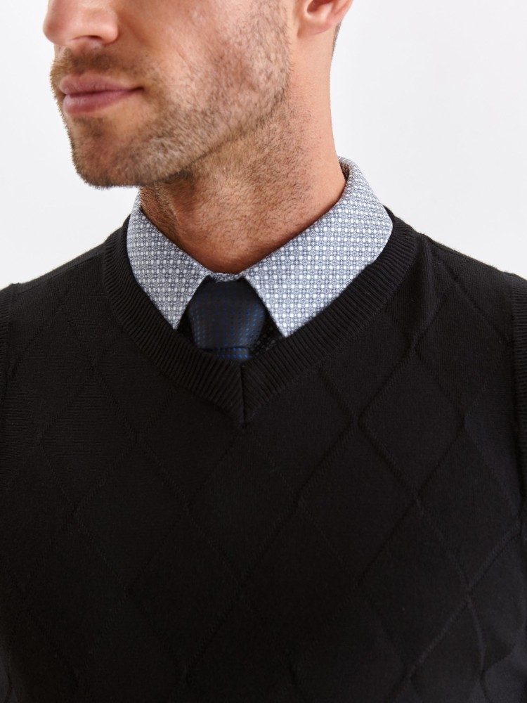 Kamizelka dzianinowa z żakardowym wzorem