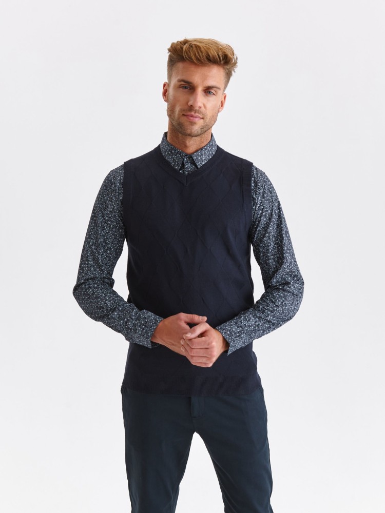 Kamizelka dzianinowa z żakardowym wzorem