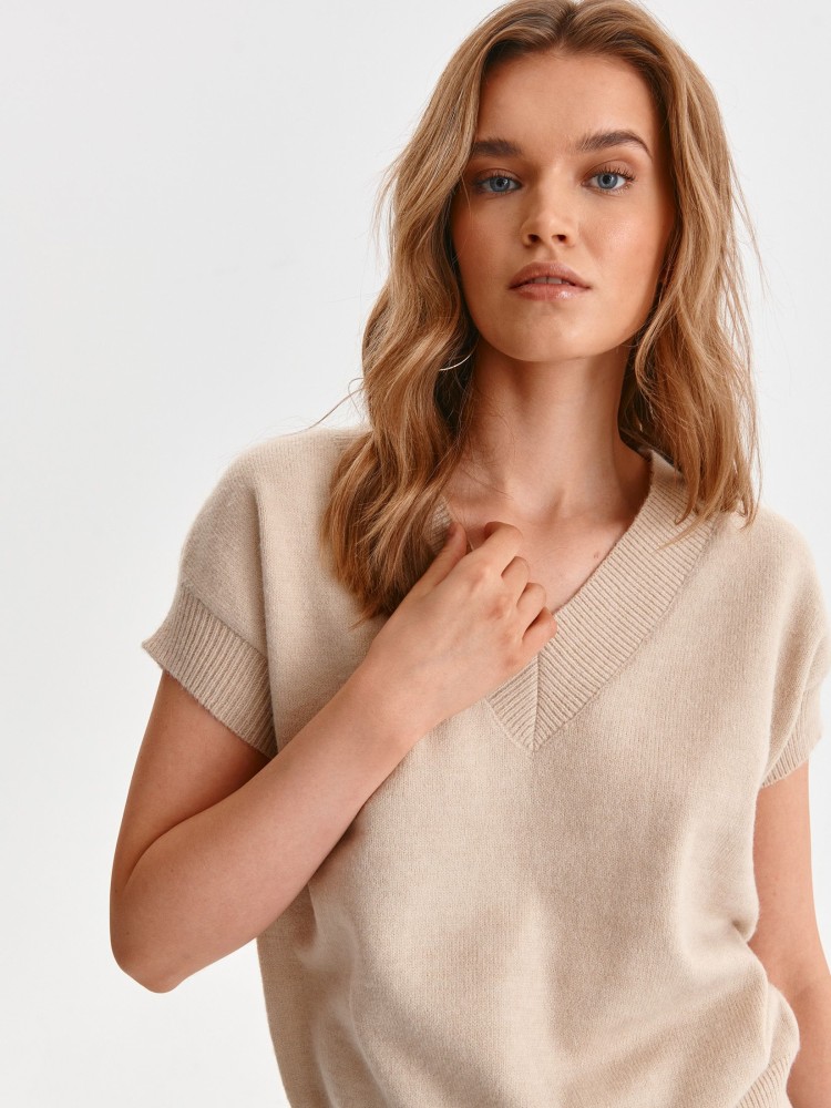 Kamizelka dzianinowa z dekoltem w serek