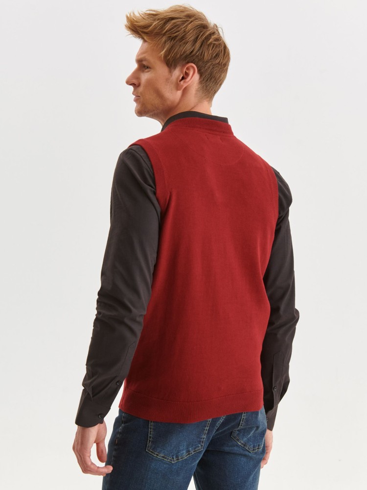 Kamizelka dzianinowa z drobnymi przeplotami