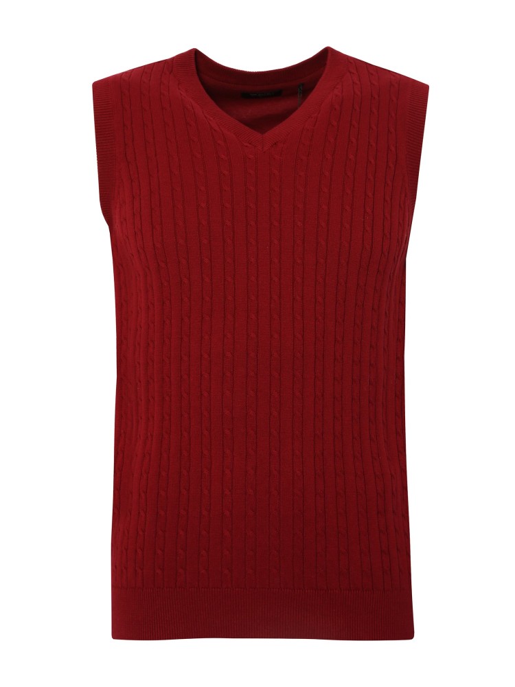 Kamizelka dzianinowa z drobnymi przeplotami