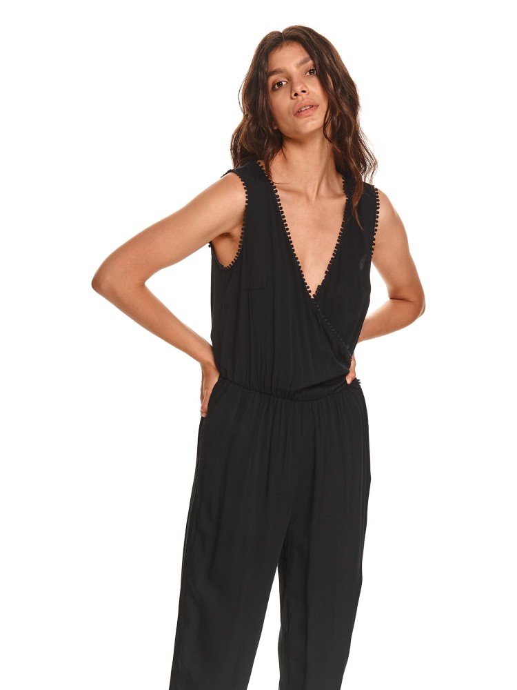 Gładki kombinezon z dekoracyjną taśmą