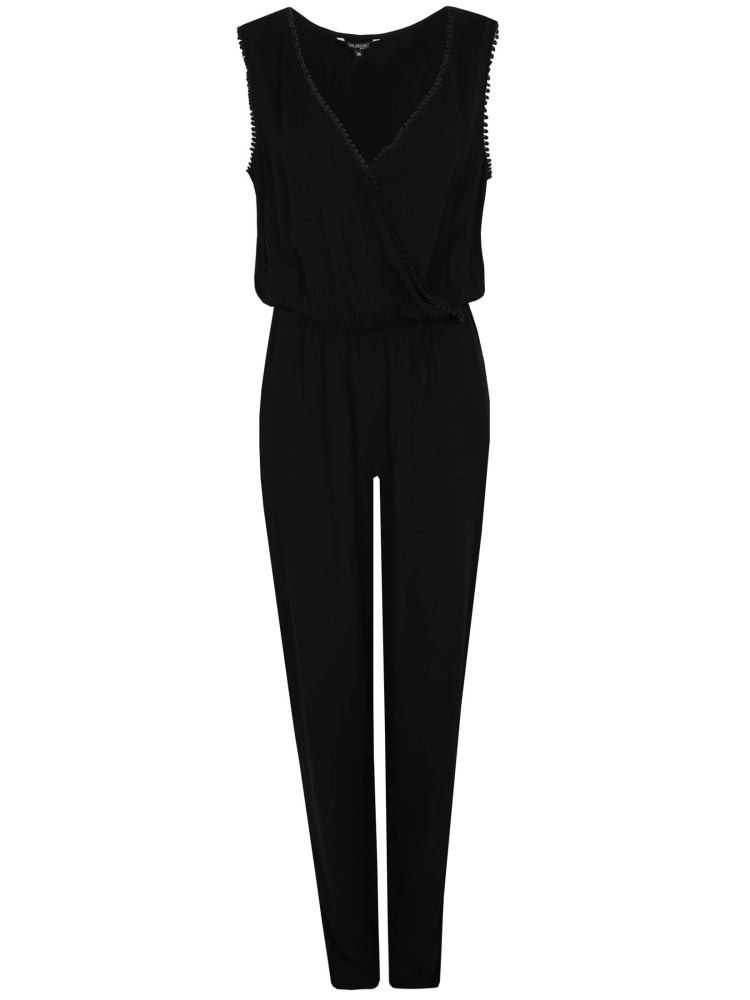 Gładki kombinezon z dekoracyjną taśmą