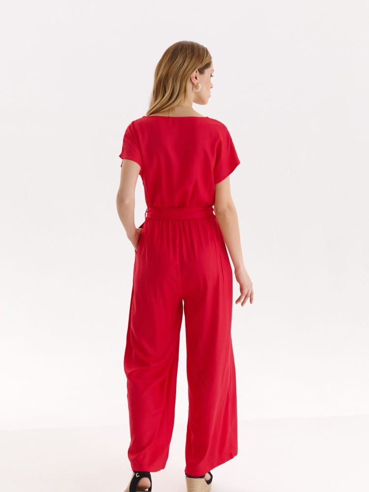 Gładki kombinezon z wiązaniem w talii