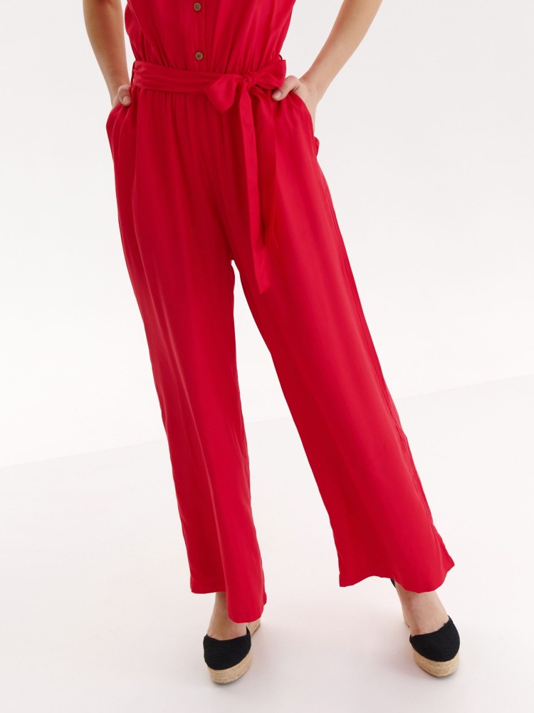 Gładki kombinezon z wiązaniem w talii