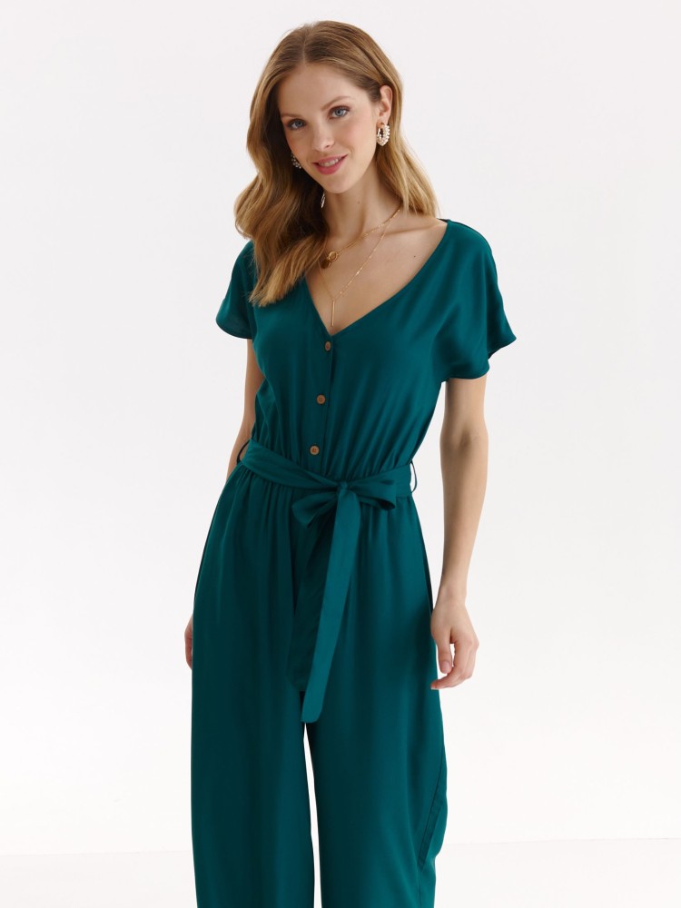 Gładki kombinezon z wiązaniem w talii