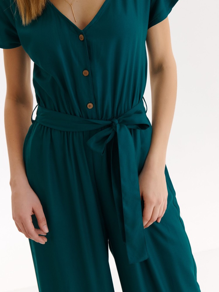 Gładki kombinezon z wiązaniem w talii