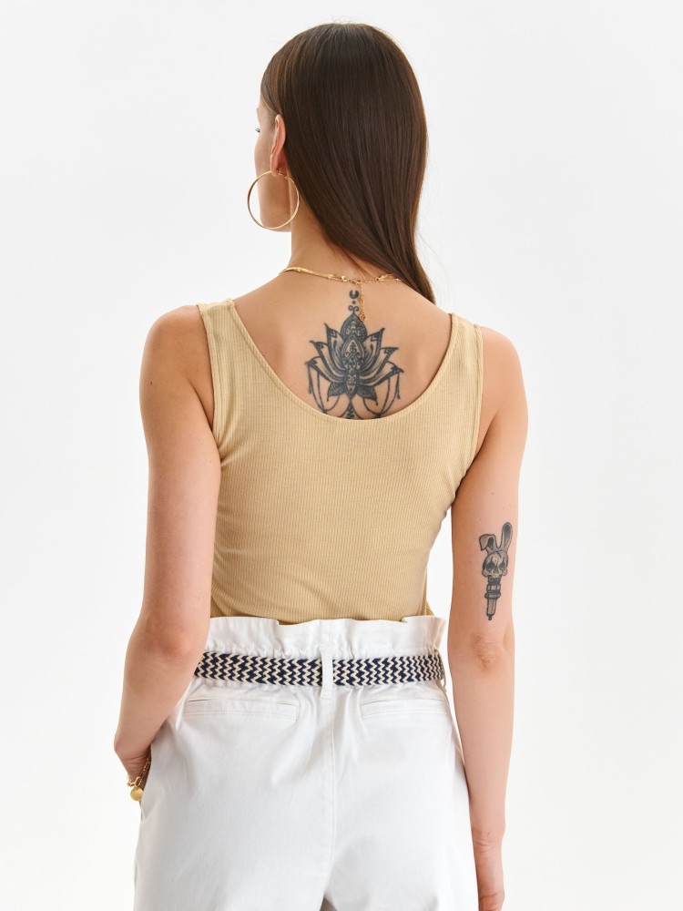 T-shirt bez rękawów w prążek