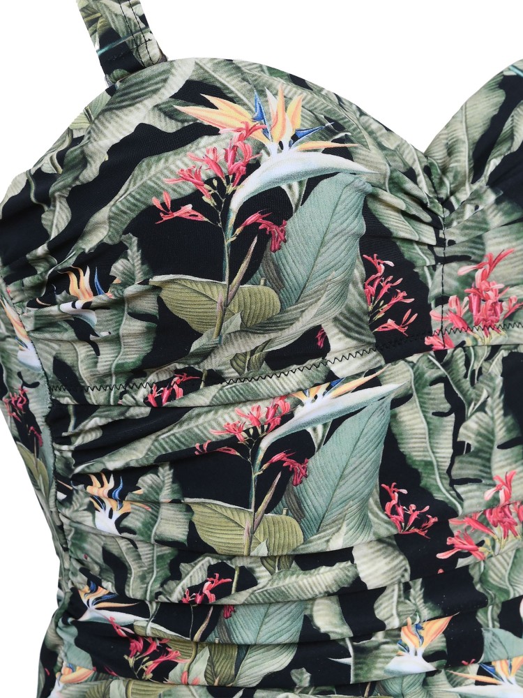 Jednoczęściowy kostium kąpielowy w egzotyczny wzór