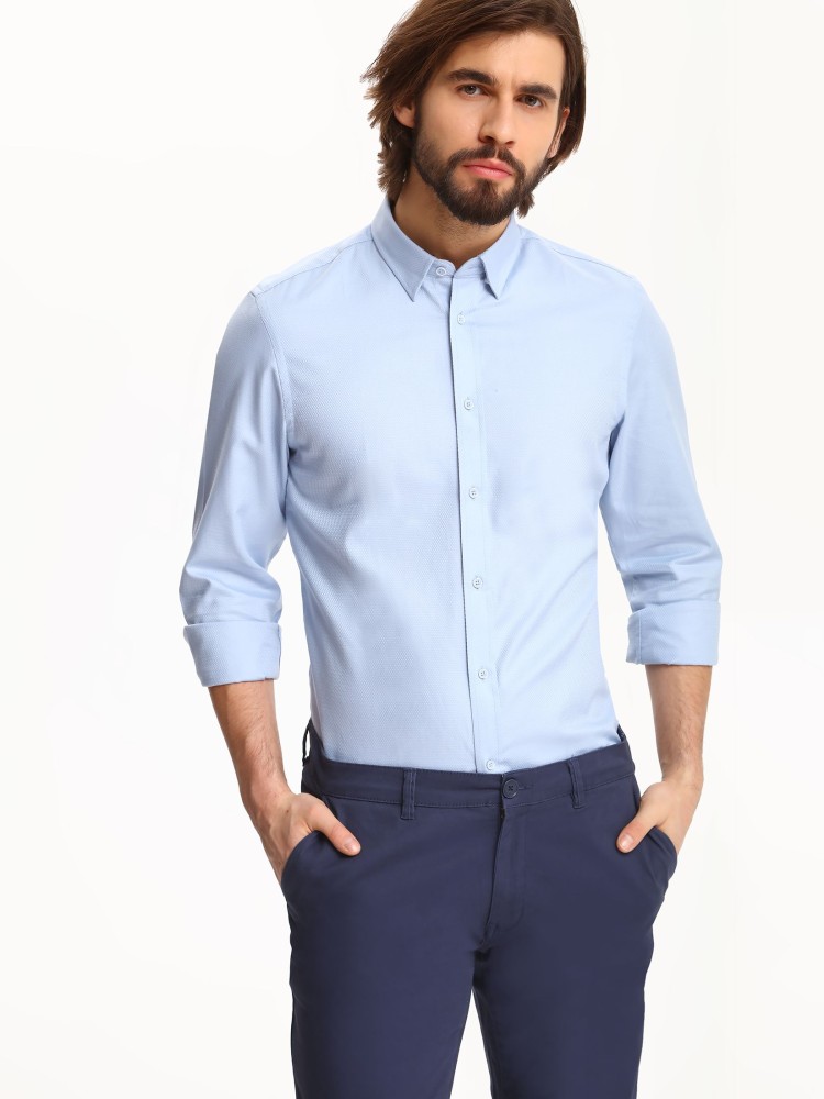 Koszula męska o kroju regularnym ze strukturalnej tkaniny