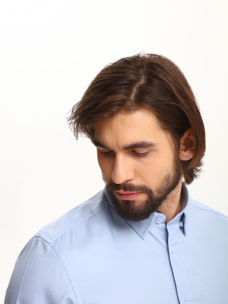 Koszula męska o kroju regularnym ze strukturalnej tkaniny