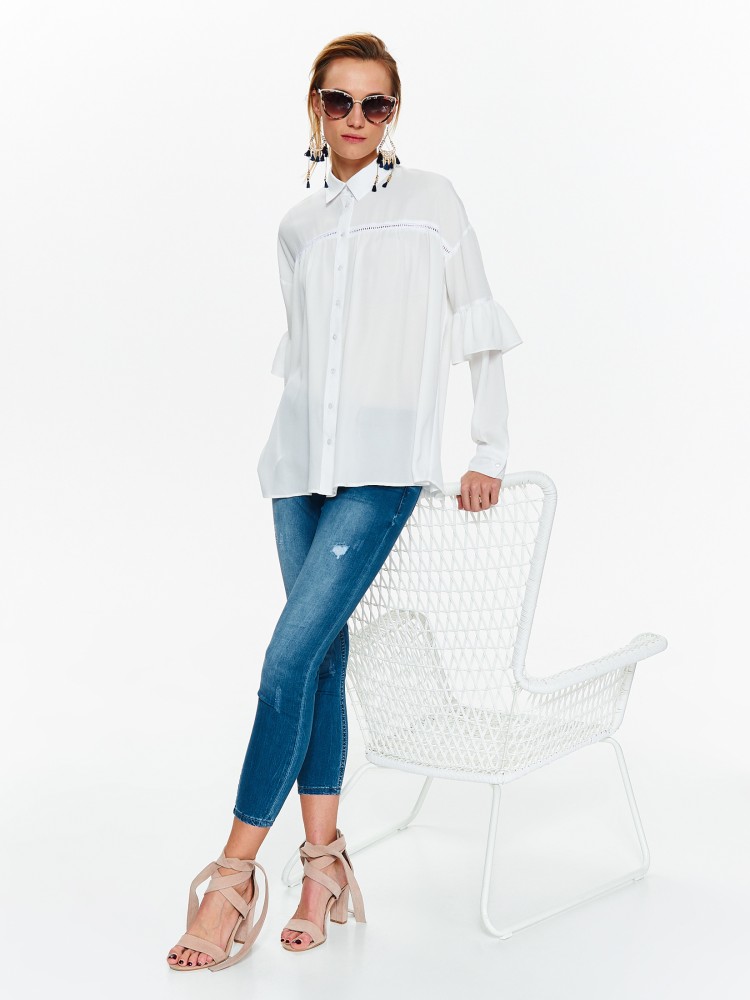 Damska luźna koszula z falbanami