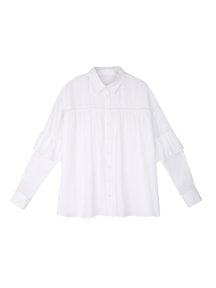 Damska luźna koszula z falbanami