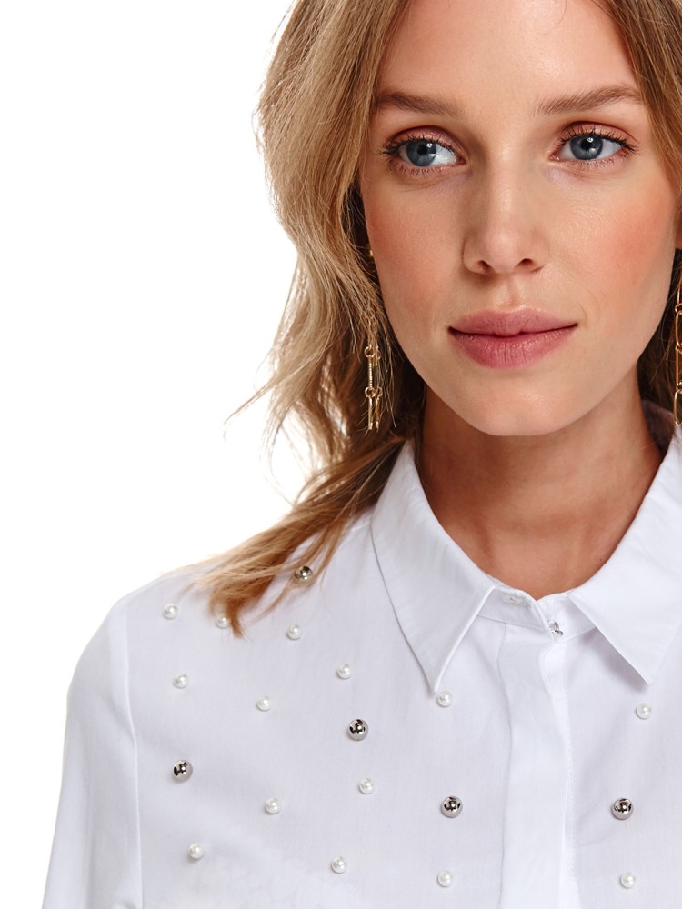 Koszula damska zdobiona perłami