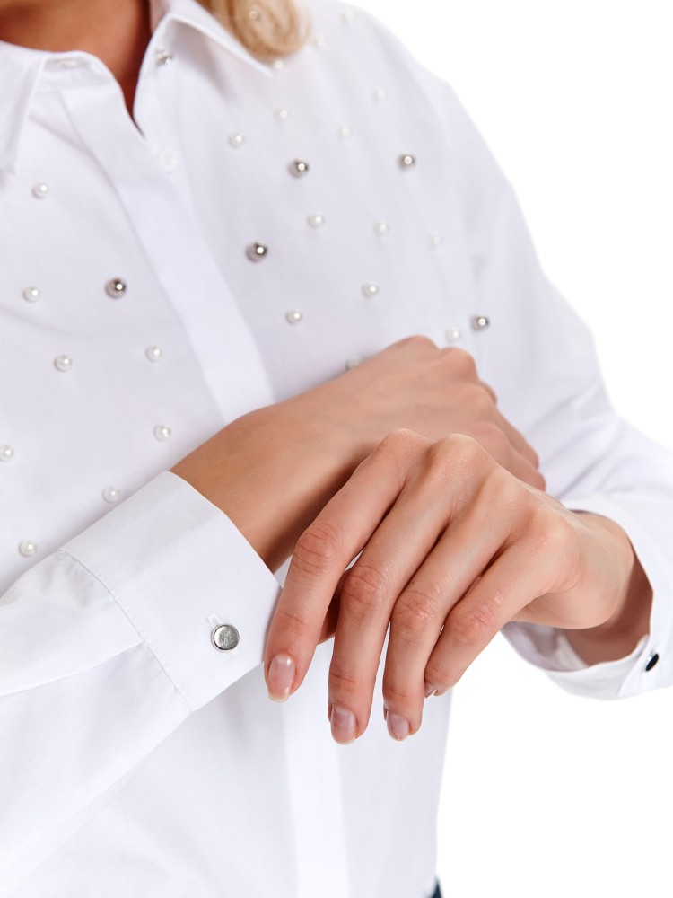 Koszula damska zdobiona perłami