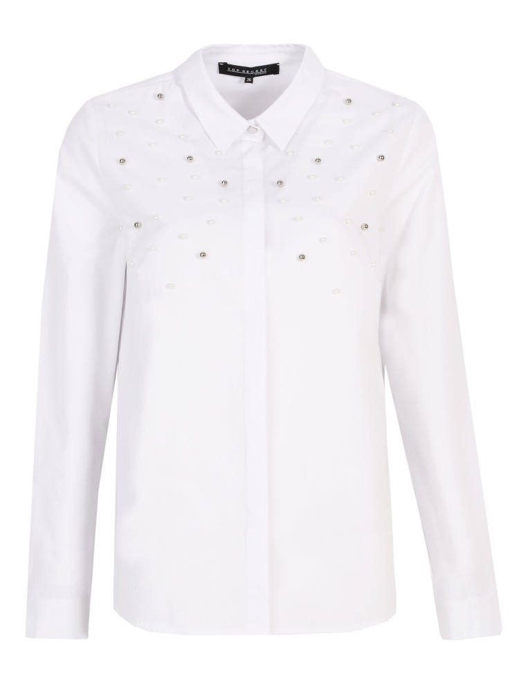 Koszula damska zdobiona perłami