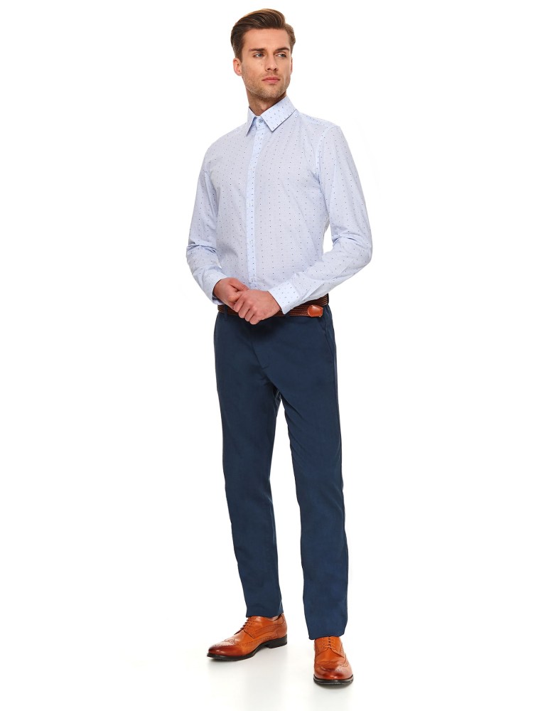 Koszula gładka z tkaniny strukturalnej slim fit