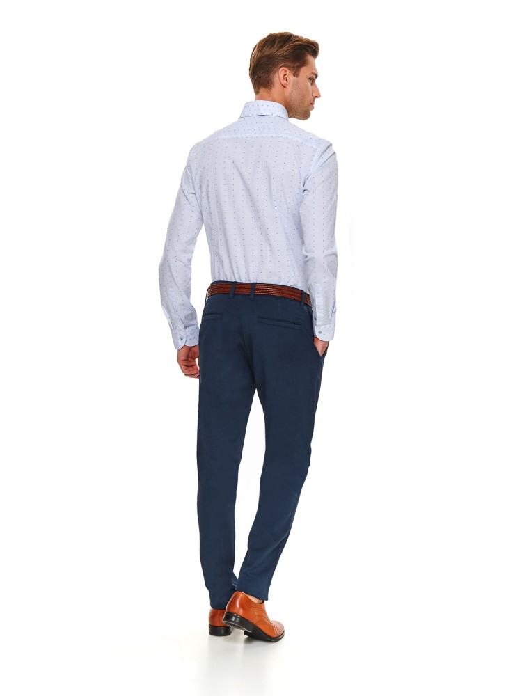 Koszula gładka z tkaniny strukturalnej slim fit