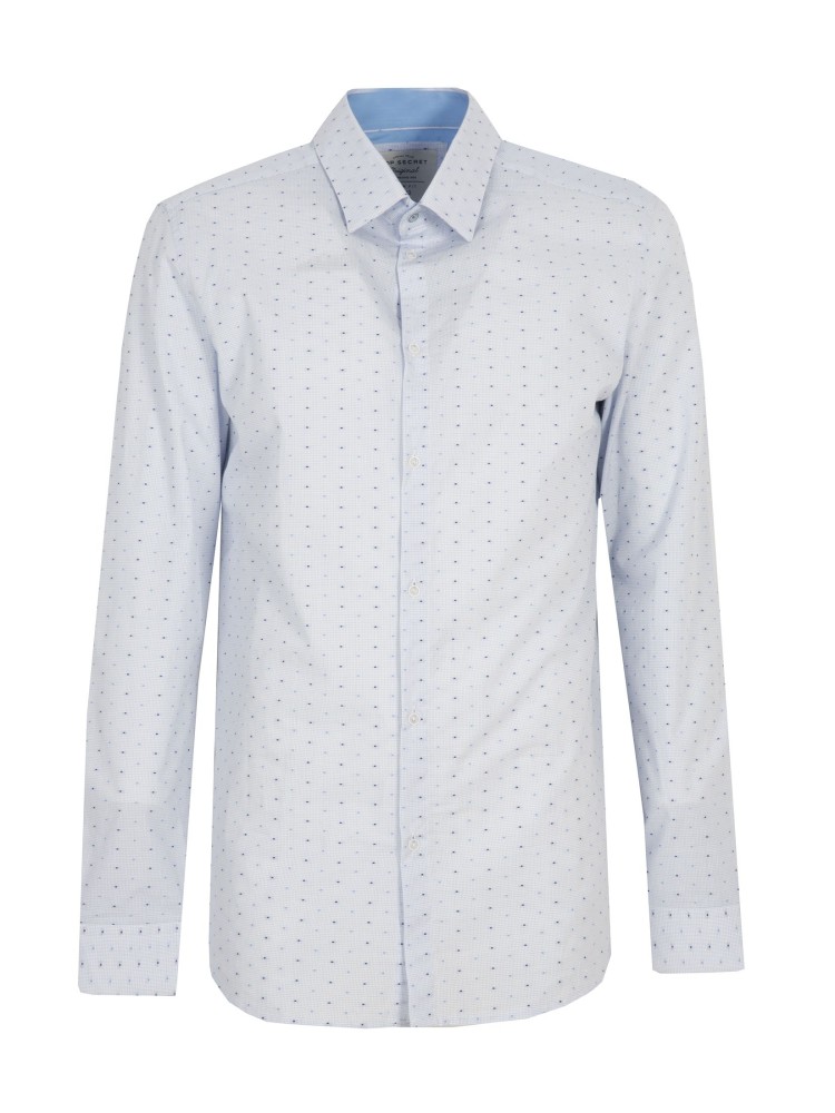 Koszula gładka z tkaniny strukturalnej slim fit