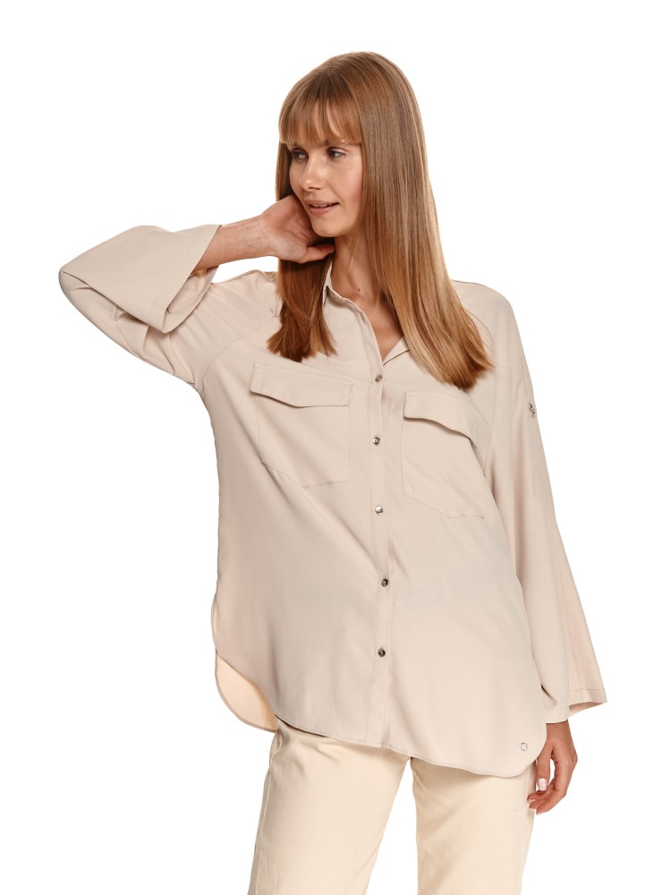 Luźna koszula z rozszerzanymi rękawami