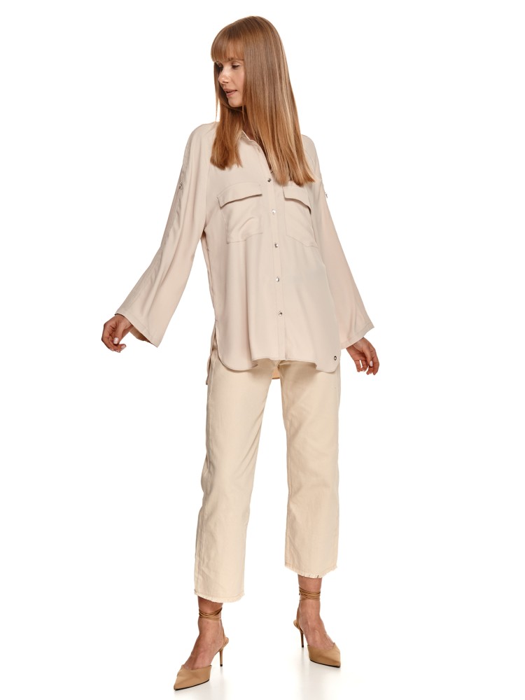 Luźna koszula z rozszerzanymi rękawami