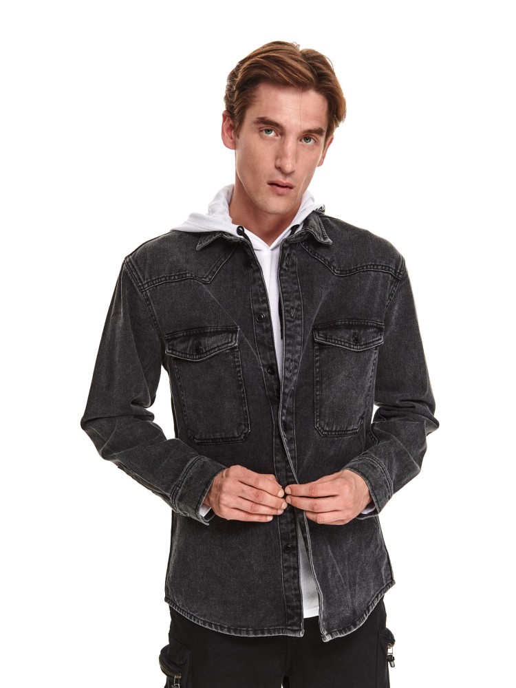 Kurtka koszulowa z grubego denimu
