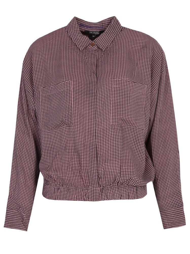 Koszula damska w pepitkę, z gumką w pasie