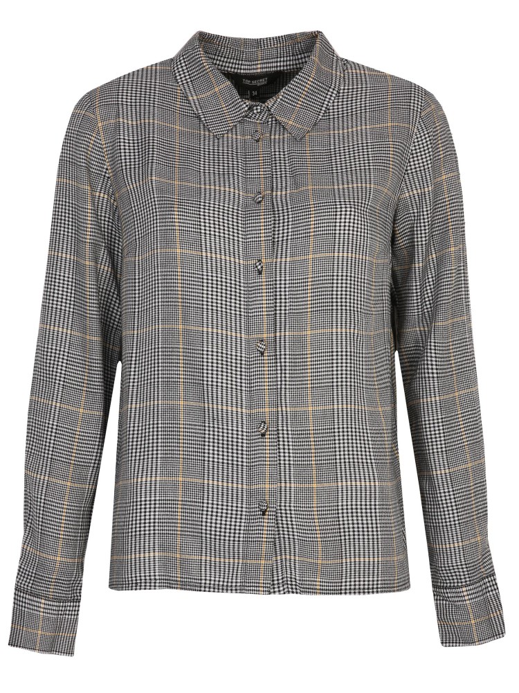 Koszula damska w kratę z długim rękawem