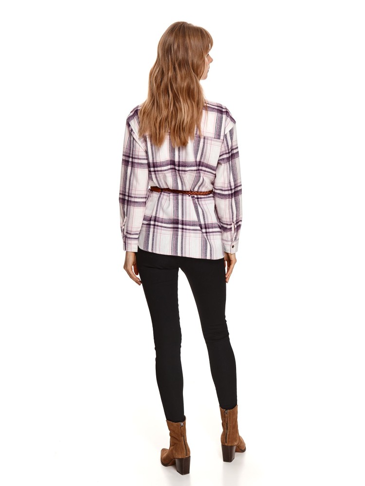 Koszula w kratę z paskiem Koszula w kratę z paskiem