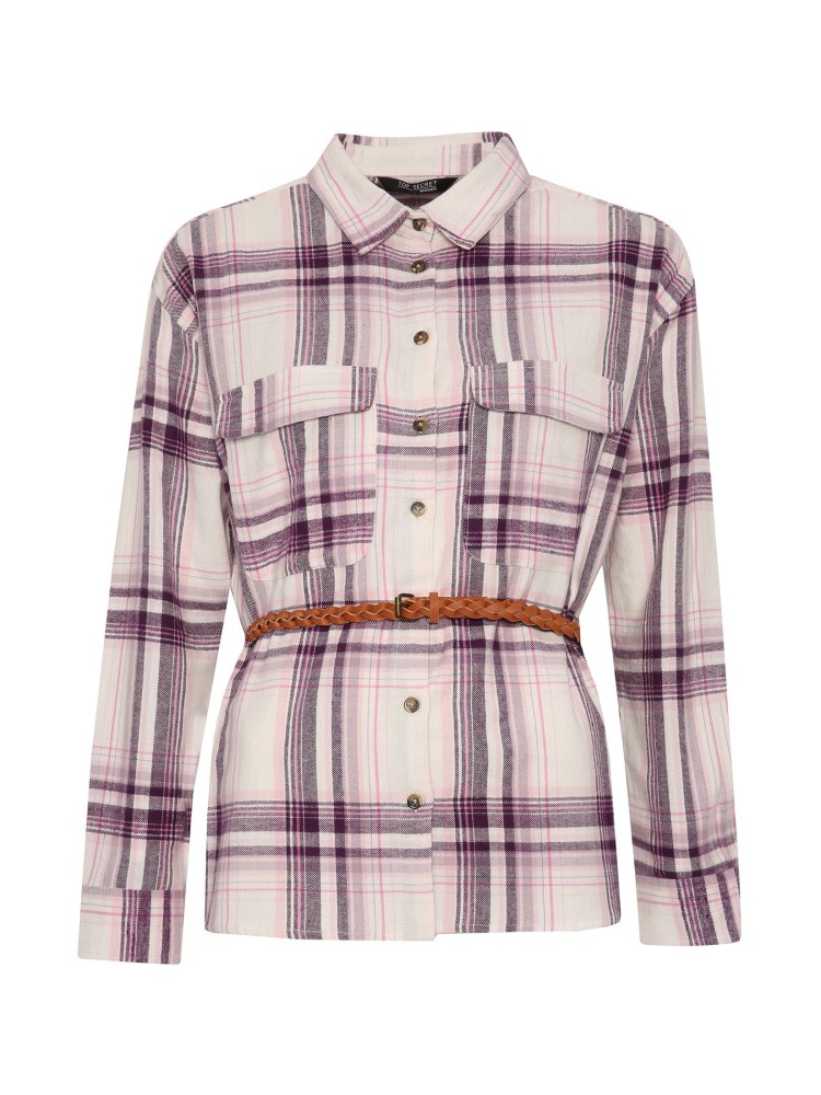 Koszula w kratę z paskiem Koszula w kratę z paskiem