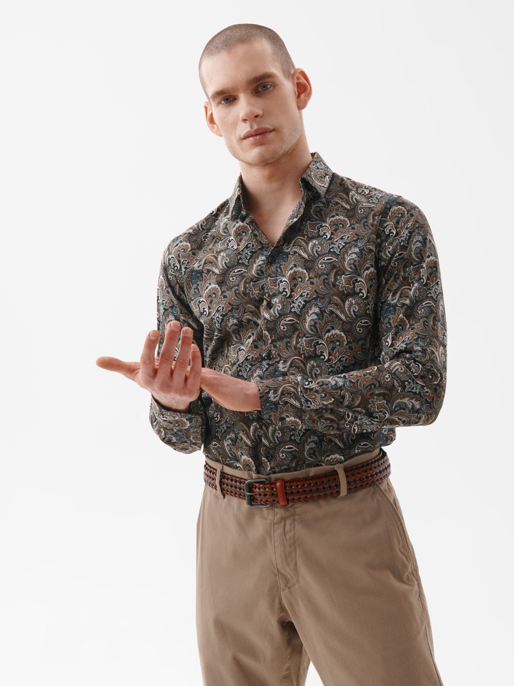 Koszula taliowana wzorzysta