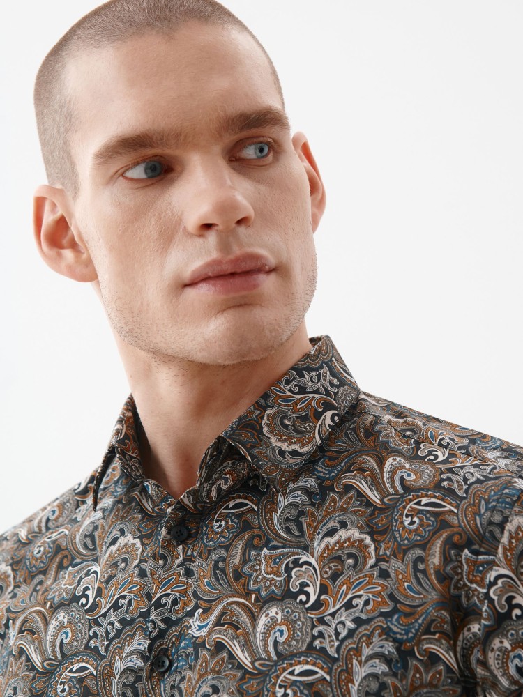 Koszula taliowana wzorzysta