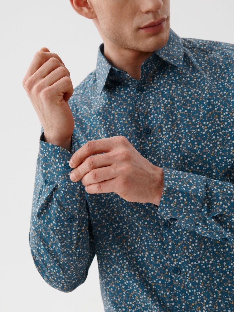 Koszula taliowana wzorzysta