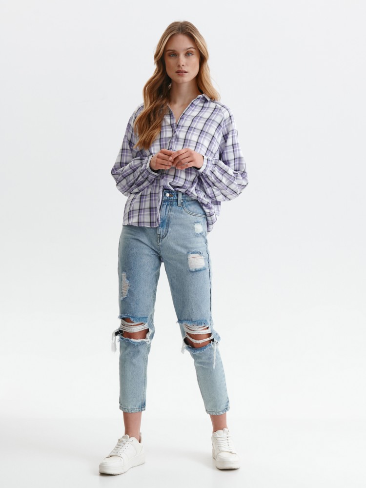 Luźna koszula w kratę