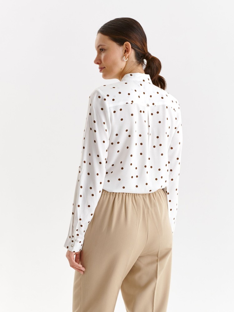 Biała koszula damska w kropki