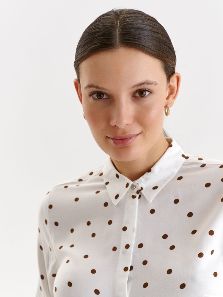 Biała koszula damska w kropki