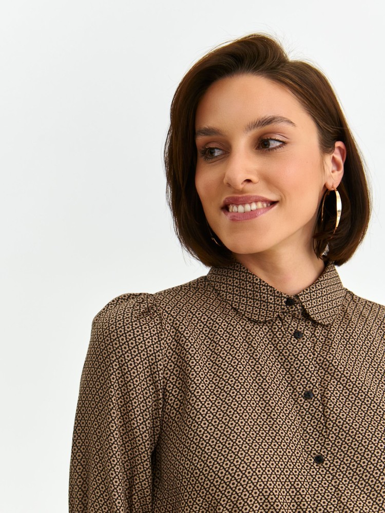 Koszula damska w retro wzór, z rękawem 3/4