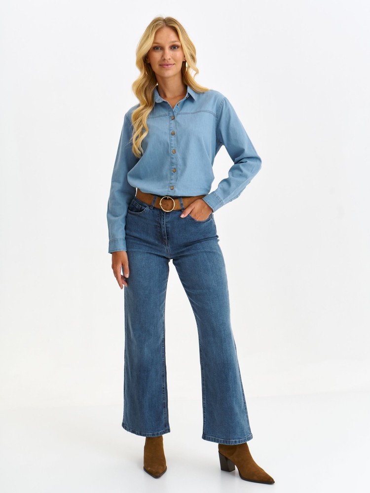 Denimowa koszula z długim rękawem