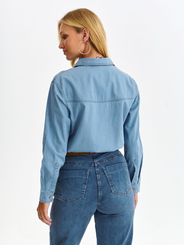 Denimowa koszula z długim rękawem