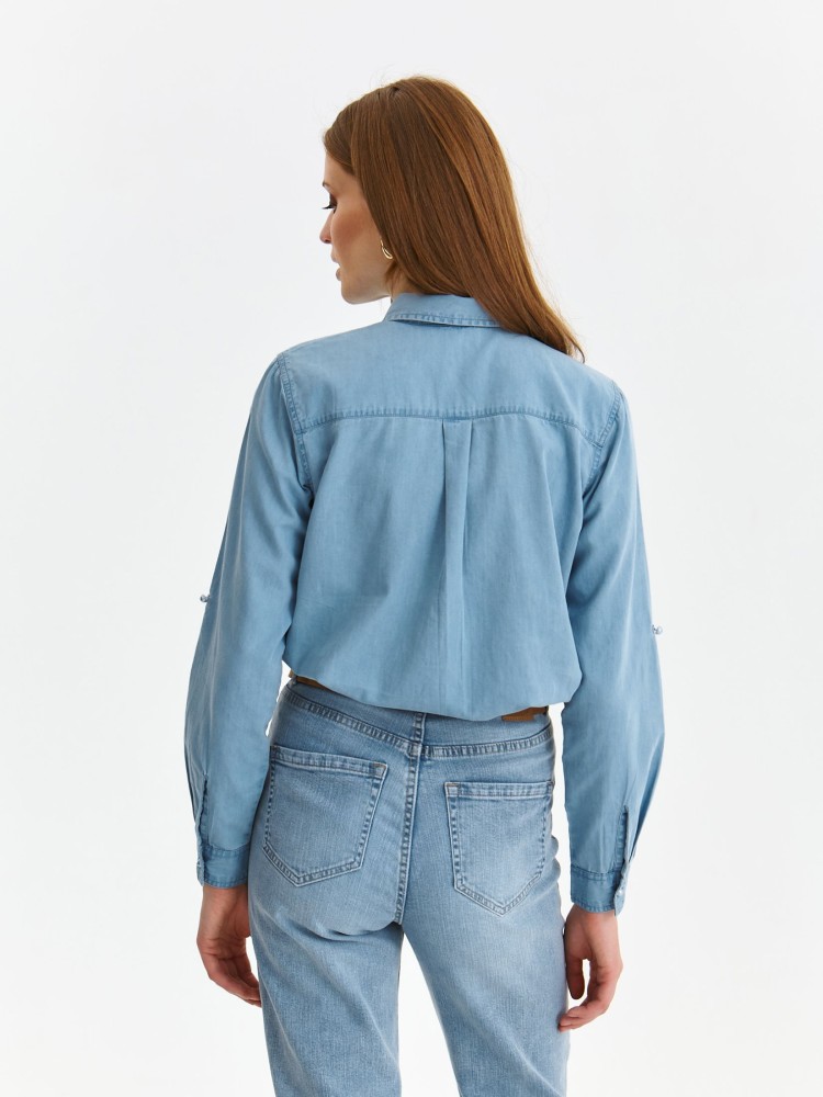 Gładka koszula z długim rękawem