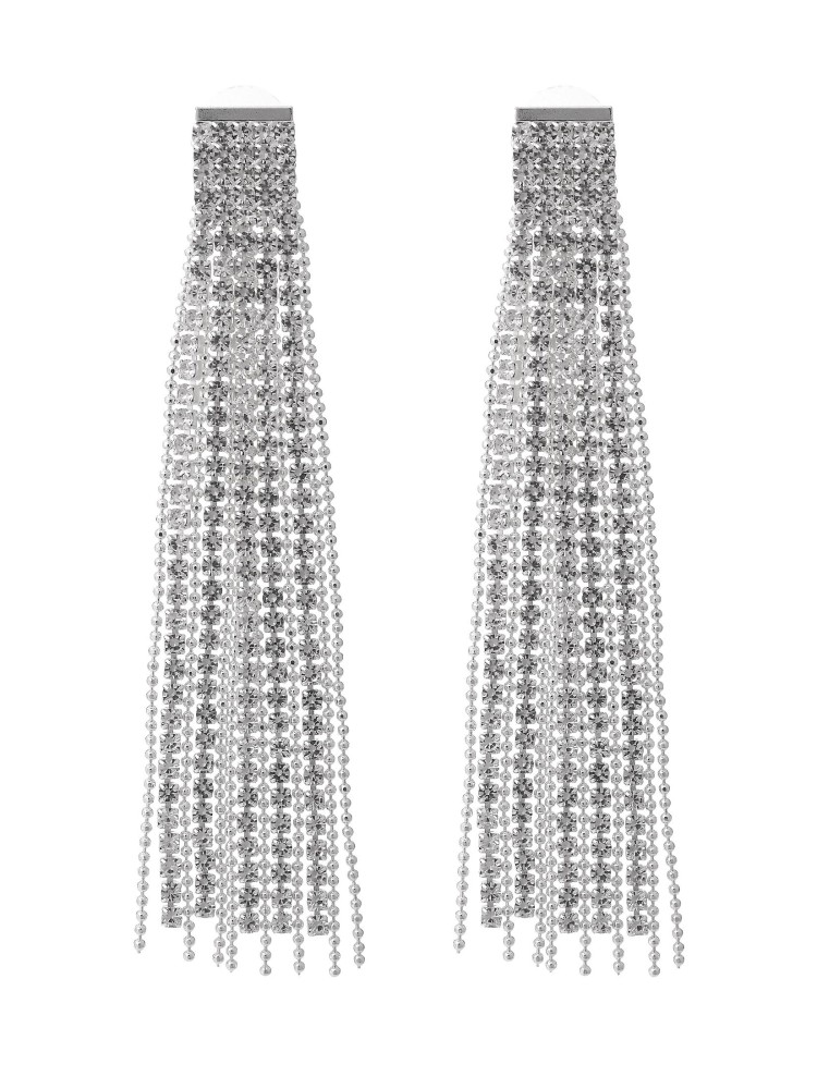 Długie wiszące kolczyki z kryształkami
