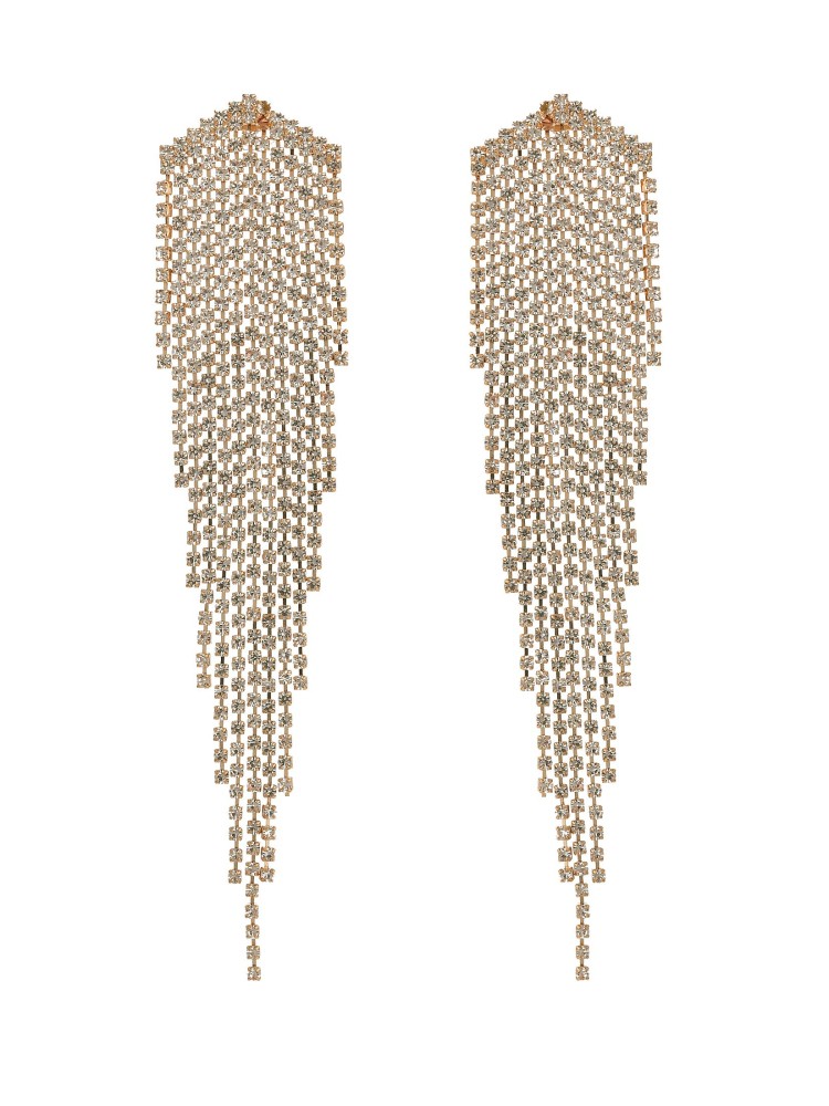 Długie wiszące kolczyki z kryształkami