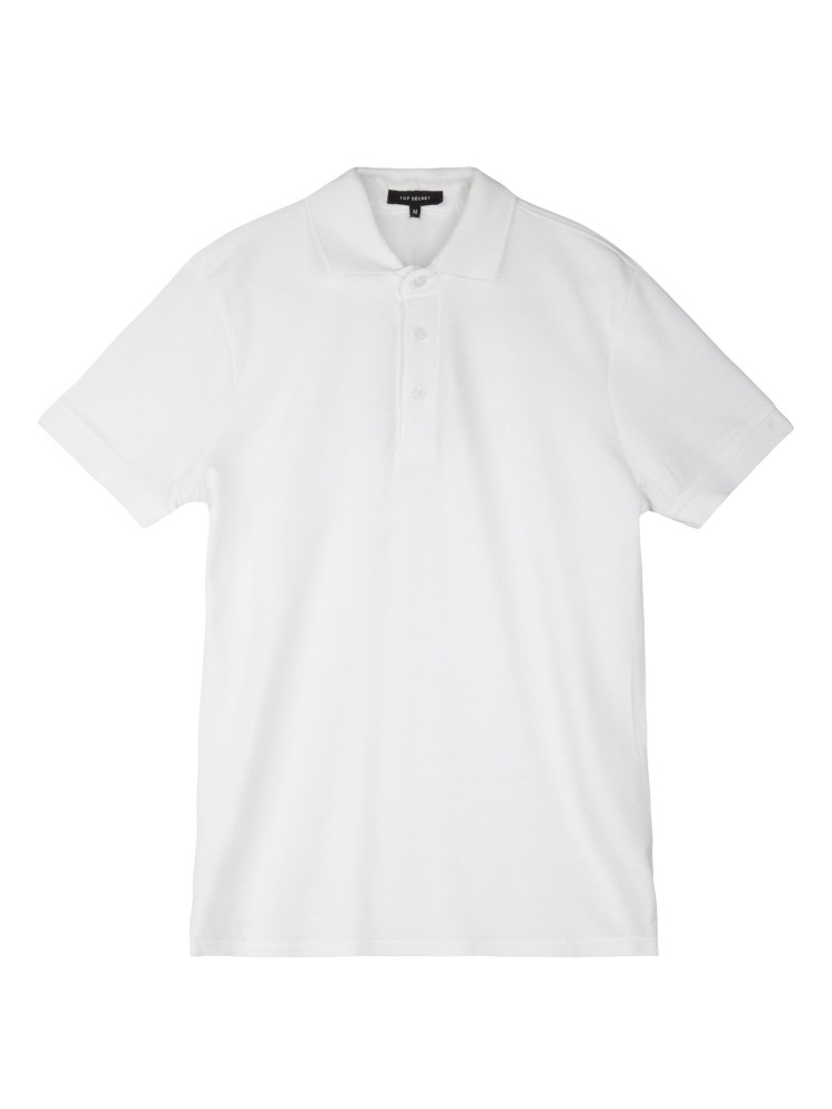 T-shirt męski polo ze strukturalnej dzianiny