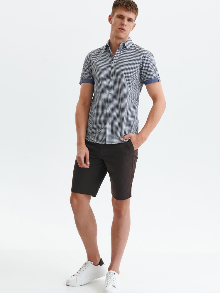 Koszula męska w kratkę z krótkim rękawem