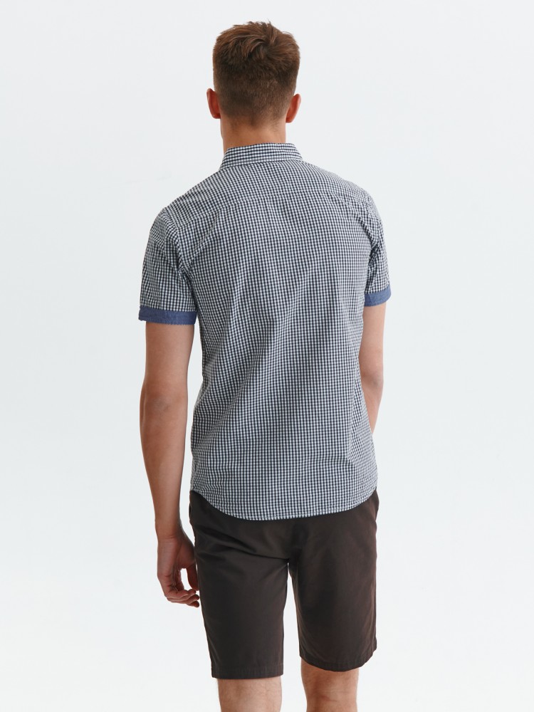 Koszula męska w kratkę z krótkim rękawem