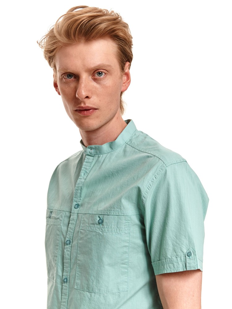 Gładka koszula męska z krótkim rękawem