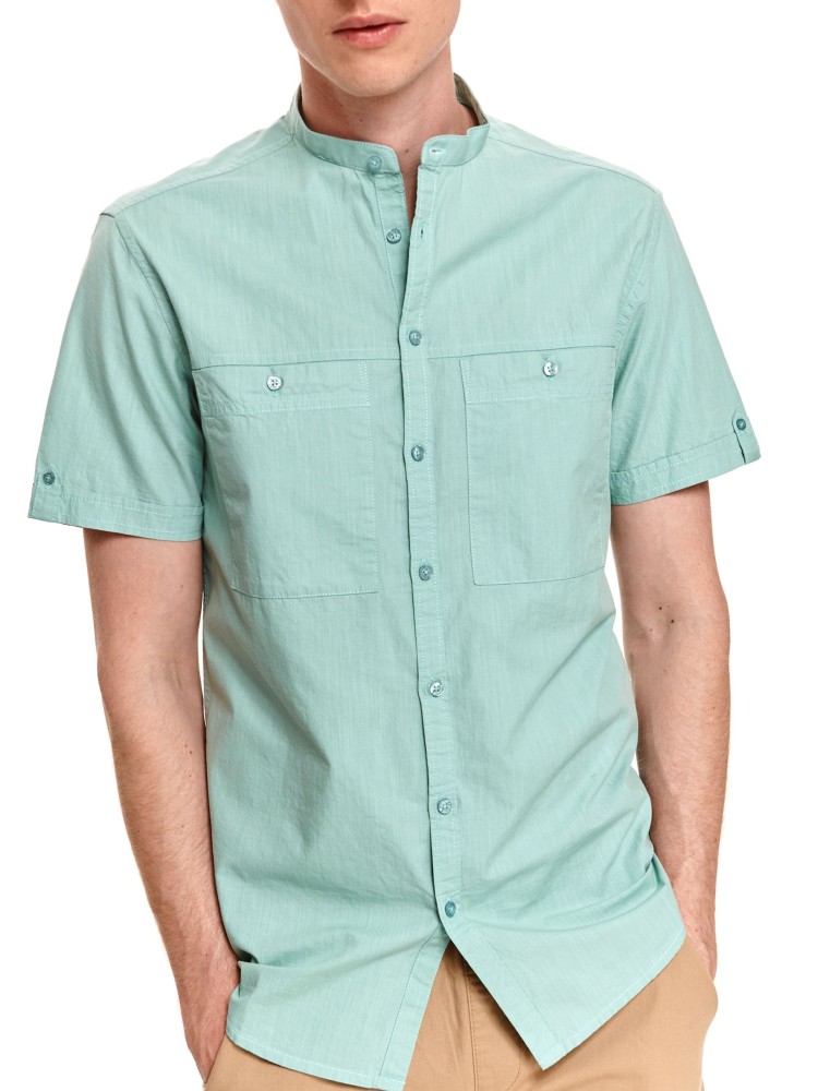 Gładka koszula męska z krótkim rękawem