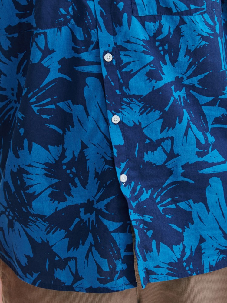 Koszula krótki rękaw męska z printem regular fit