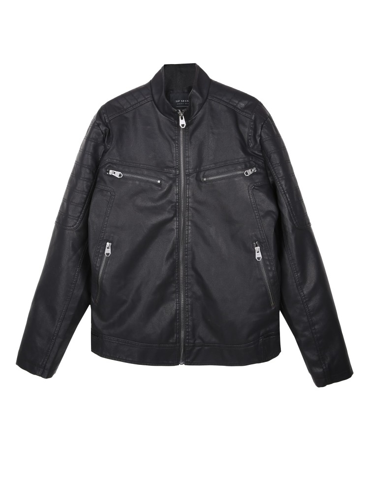 Kurtka męska typu biker ze skóry ekologicznej