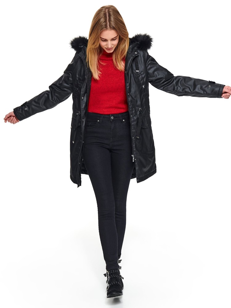 Ocieplana hydrofobowa parka z kapturem i odpinanym futrem